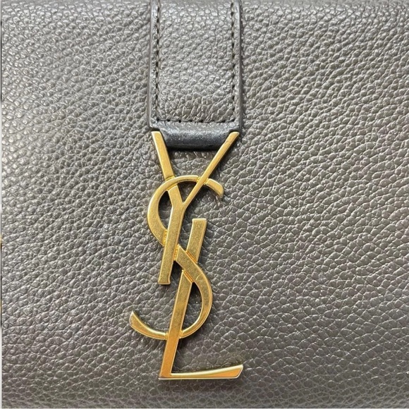 Saint Laurent Charcoal Wallet with Gold Accent - Picture 5 of 13